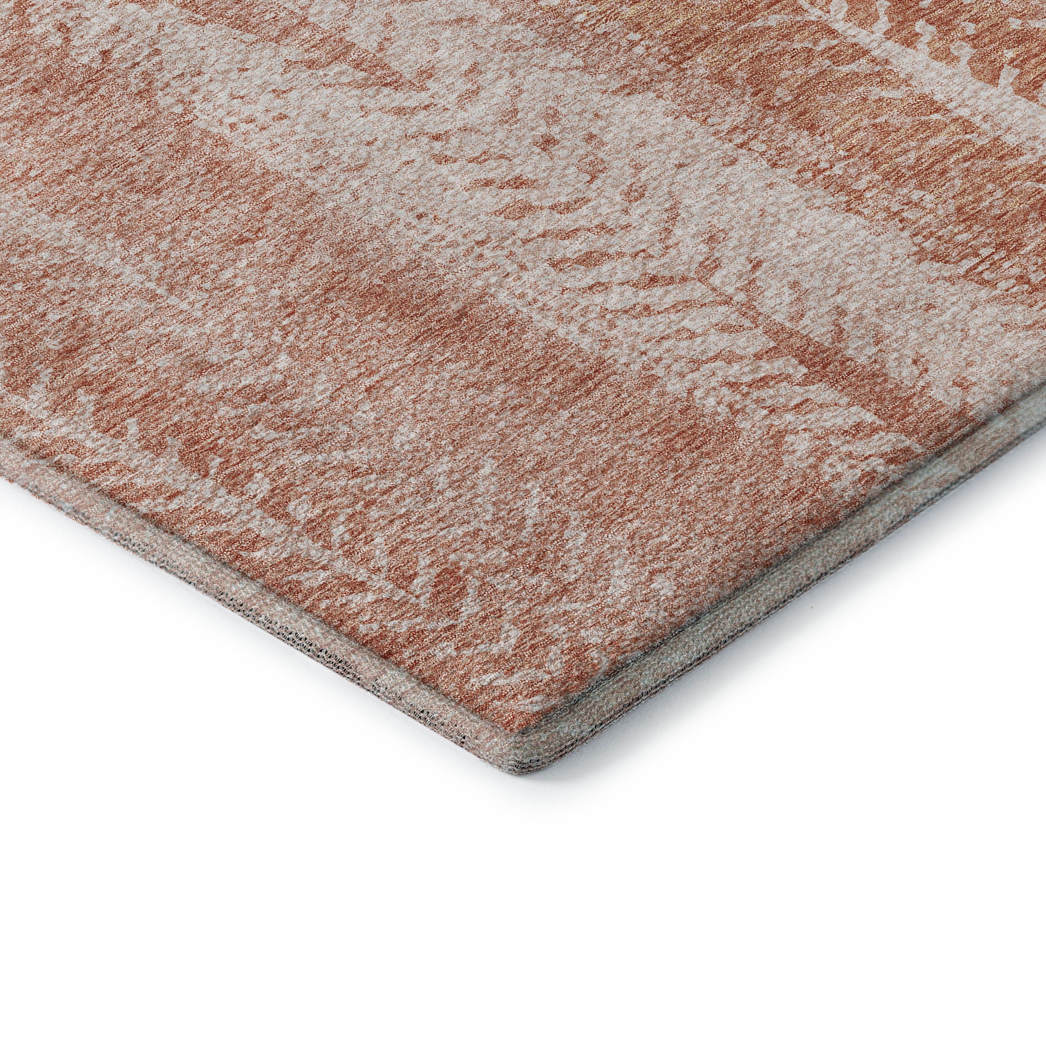 10' X 14' Coral And Ivory Striped Washable Area Rug With UV Protection - Home & Garden