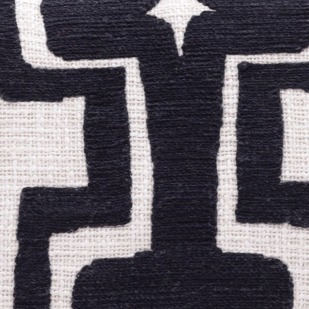 20" Black And Ivory Cotton Geometric Throw Pillow - Home & Garden