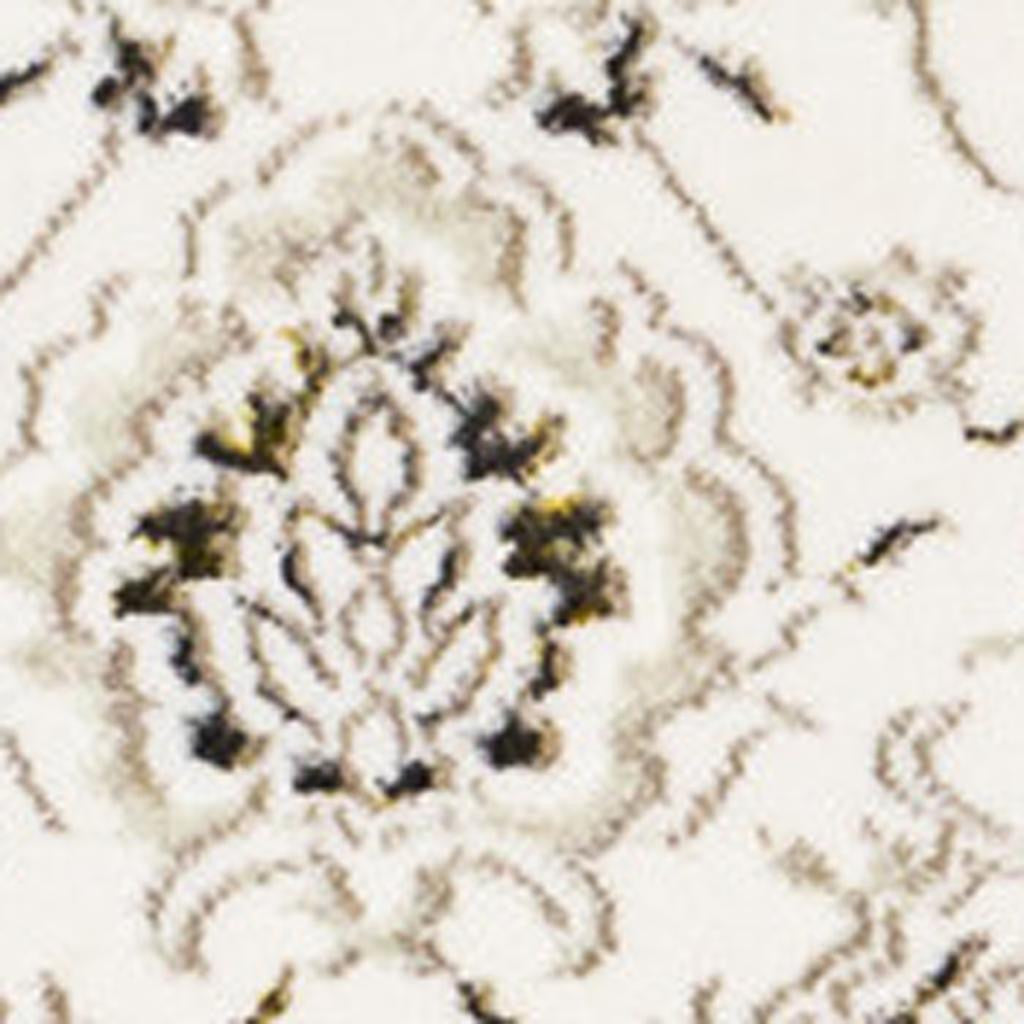 8' X 11' Cream Black And Tan Medallion Area Rug - Home & Garden