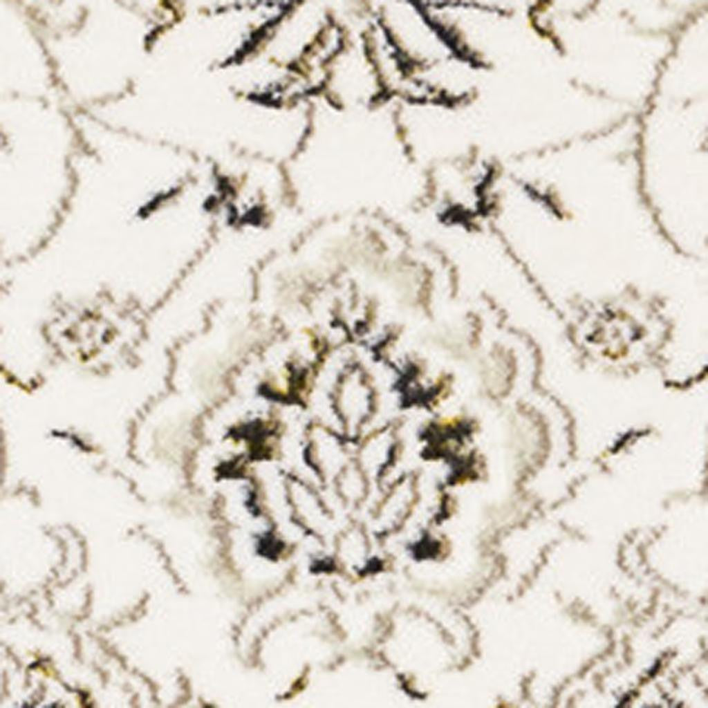 8' X 11' Cream Black And Tan Medallion Area Rug - Home & Garden