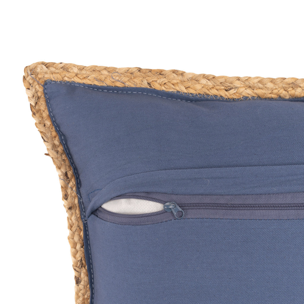 20" Blue and Beige Throw Pillow - Home & Garden