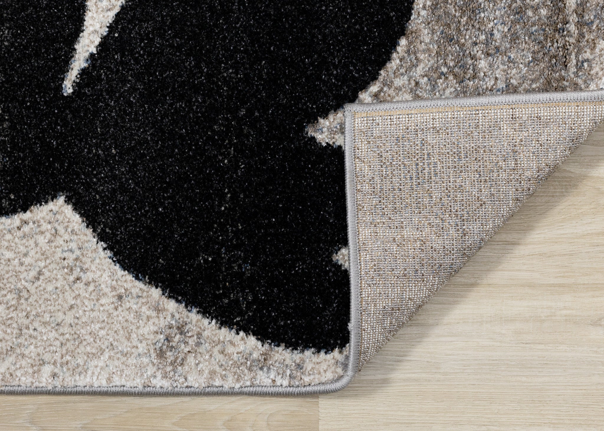 8' Blue Cream And Black Botanical Leaves Runner Rug - Home & Garden