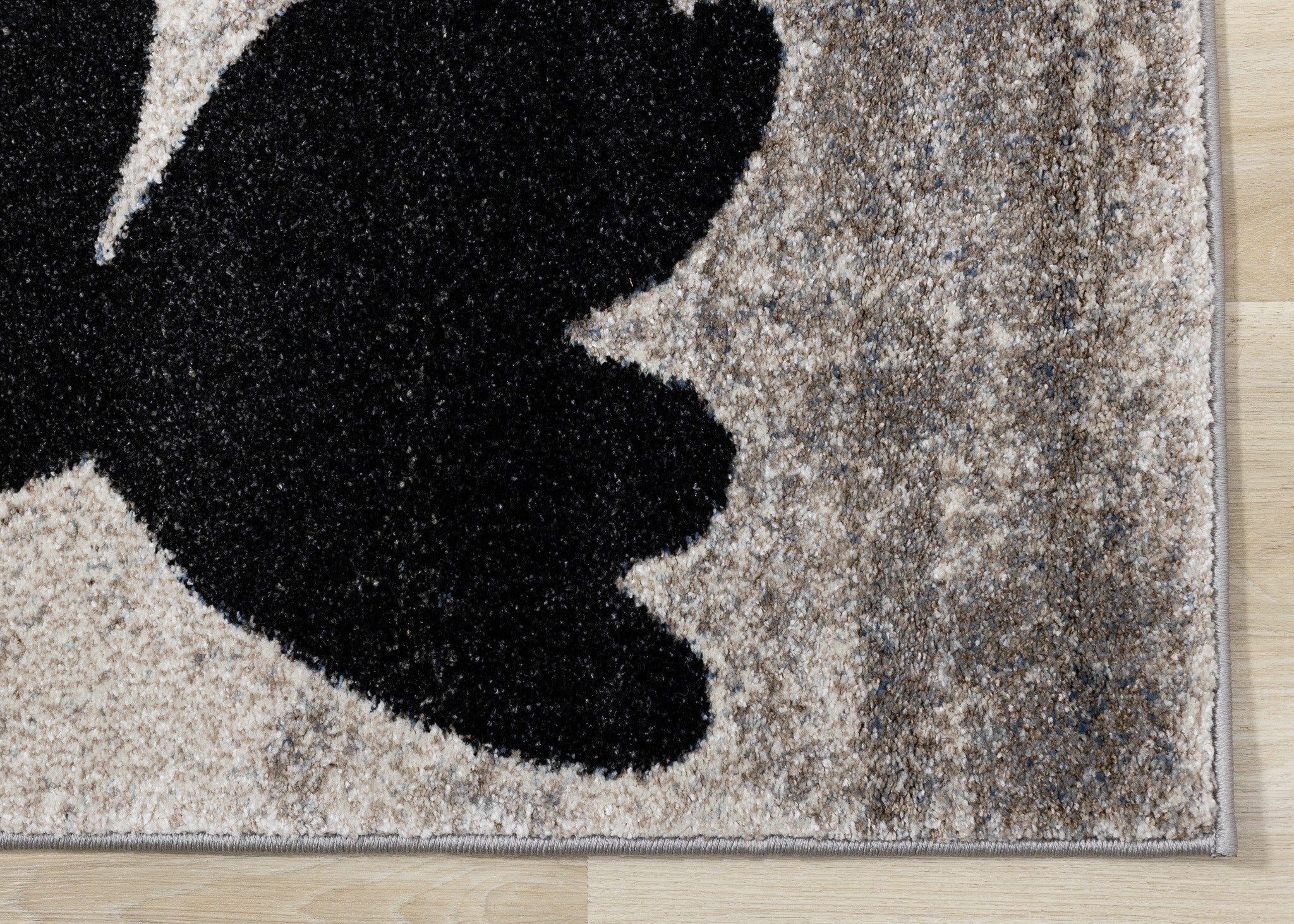 8' Blue Cream And Black Botanical Leaves Runner Rug - Home & Garden