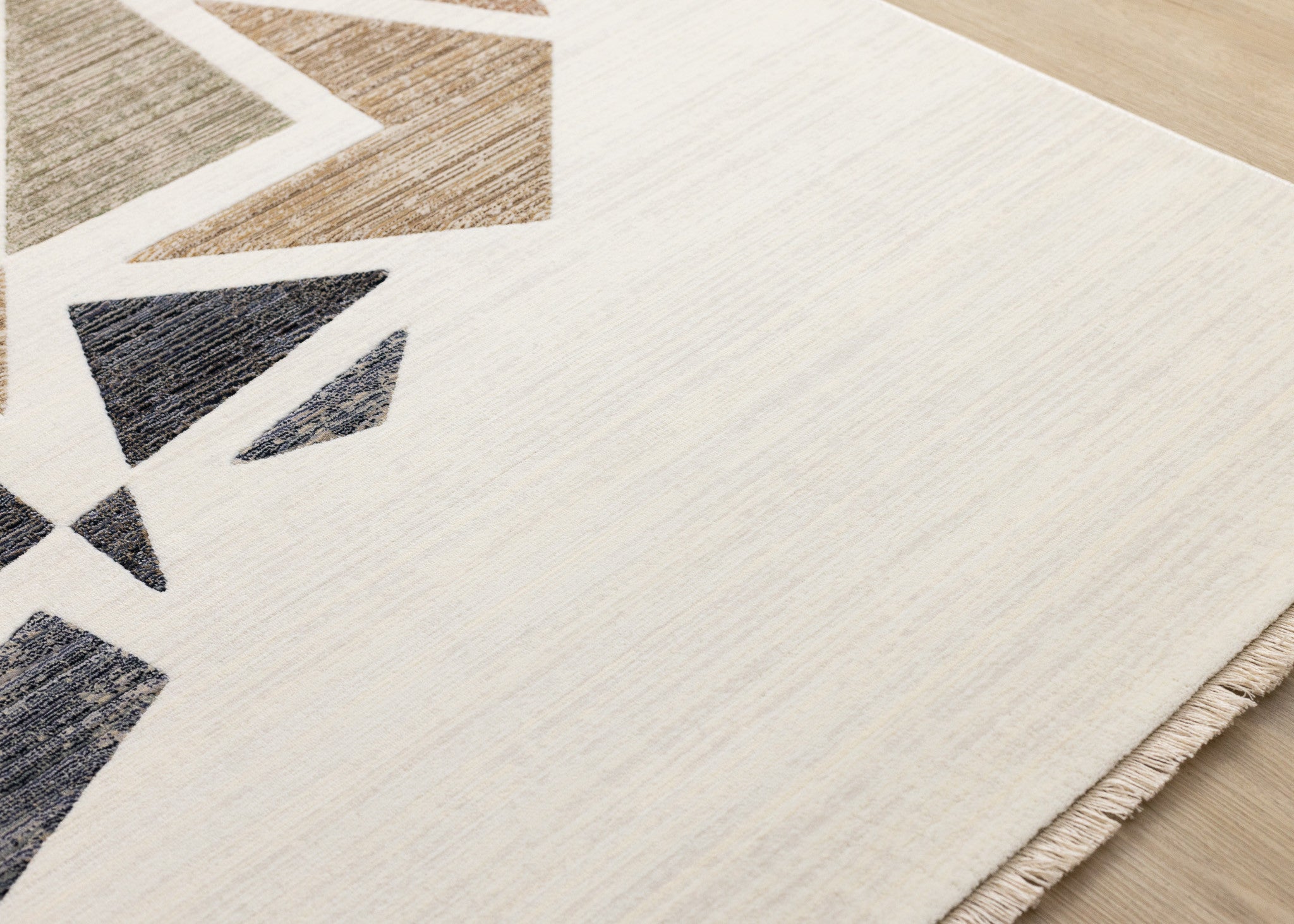 5' X 8' Cream Black And Tan Abstract Area Rug - Home & Garden