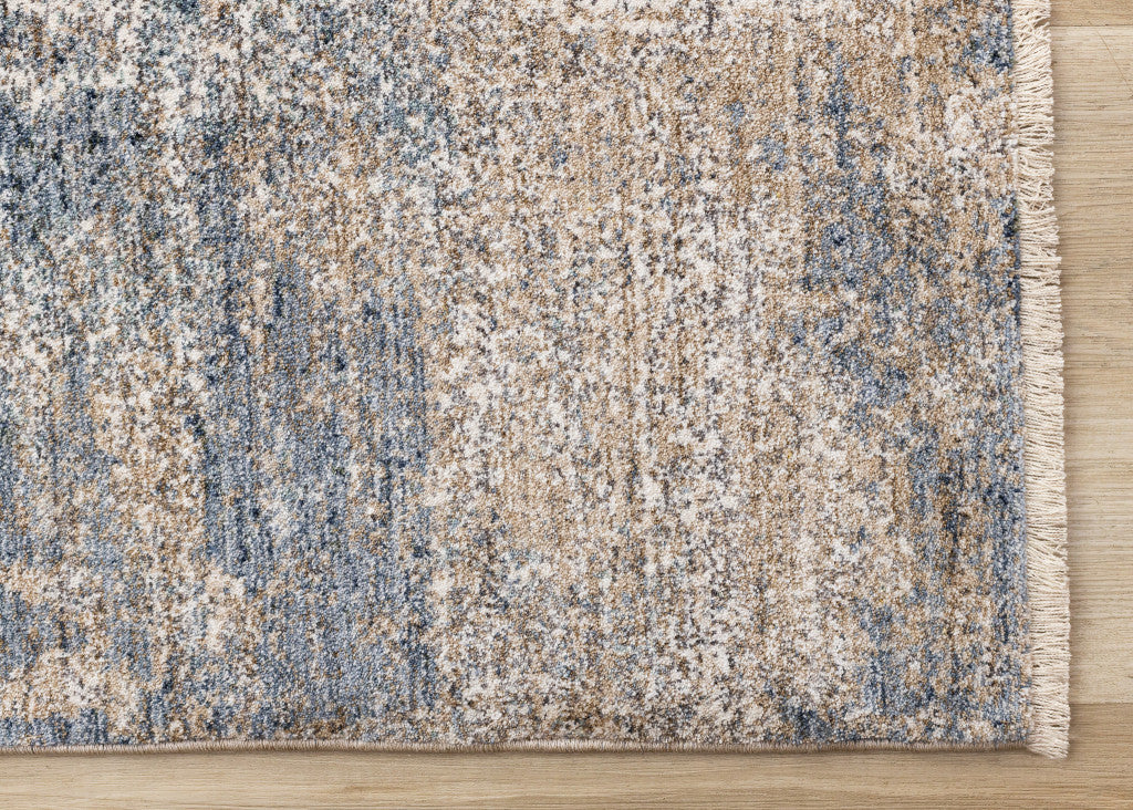 8' X 10' Beige And Blue Abstract Area Rug - Home & Garden