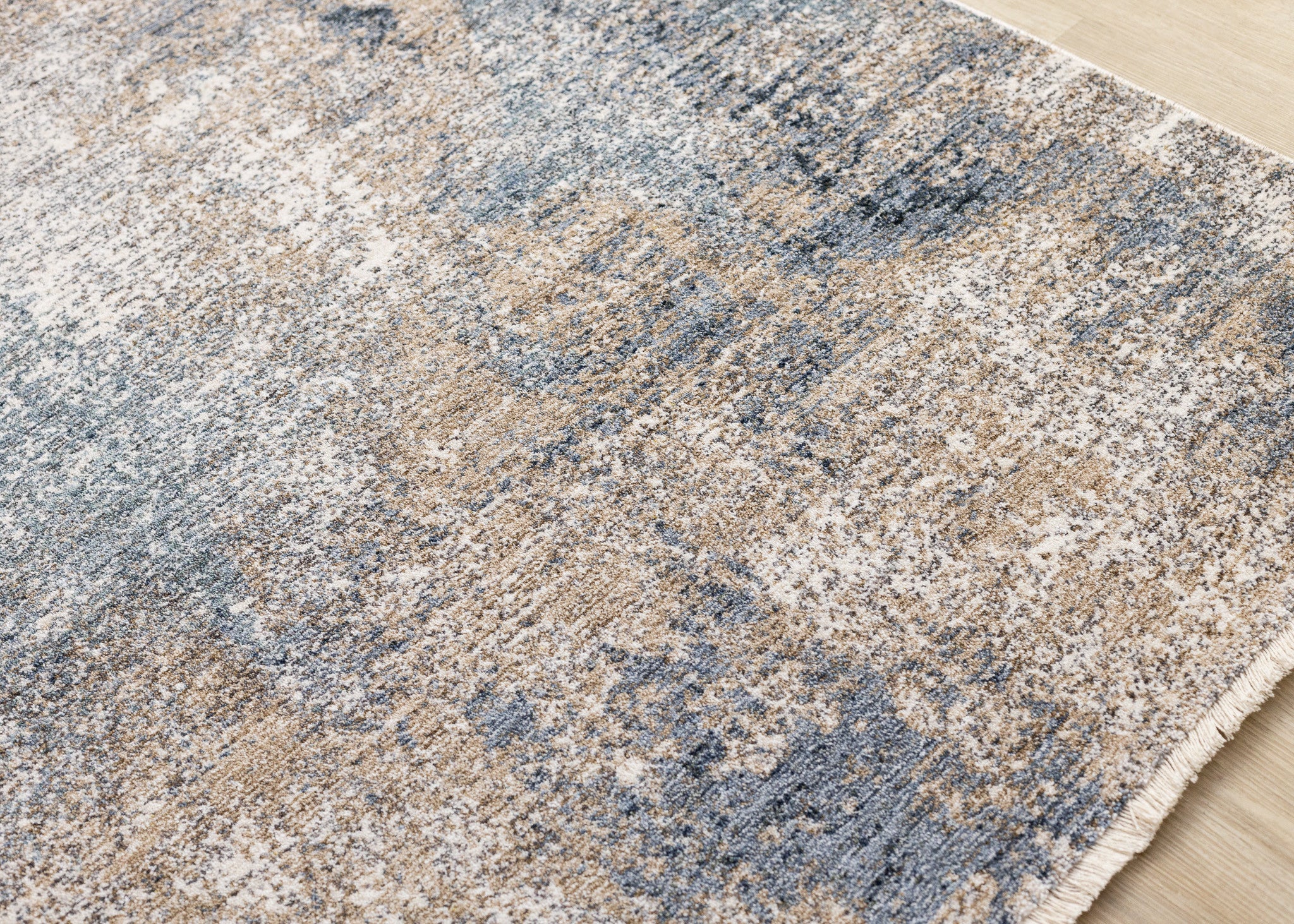 8' X 10' Beige And Blue Abstract Area Rug - Home & Garden