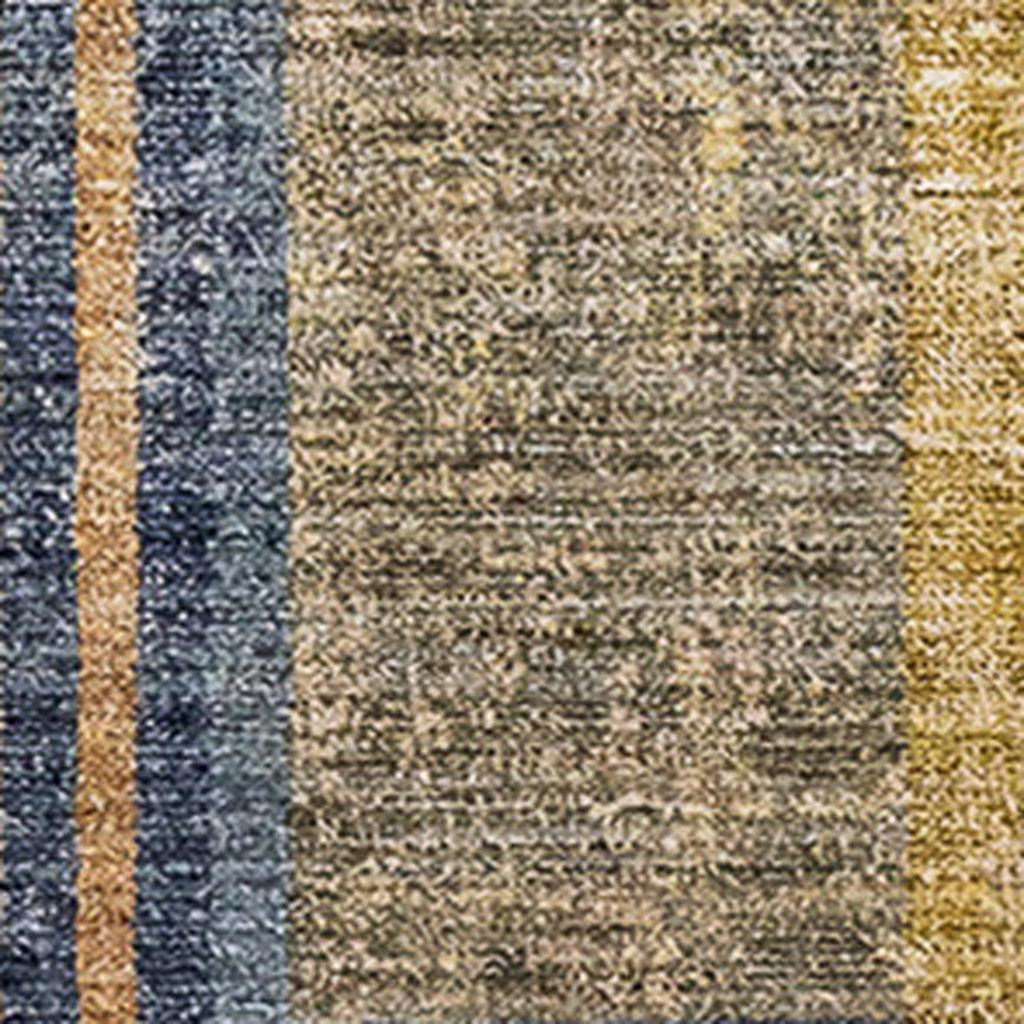 8' X 10' Cream Blue And Brown Geometric Area Rug - Home & Garden