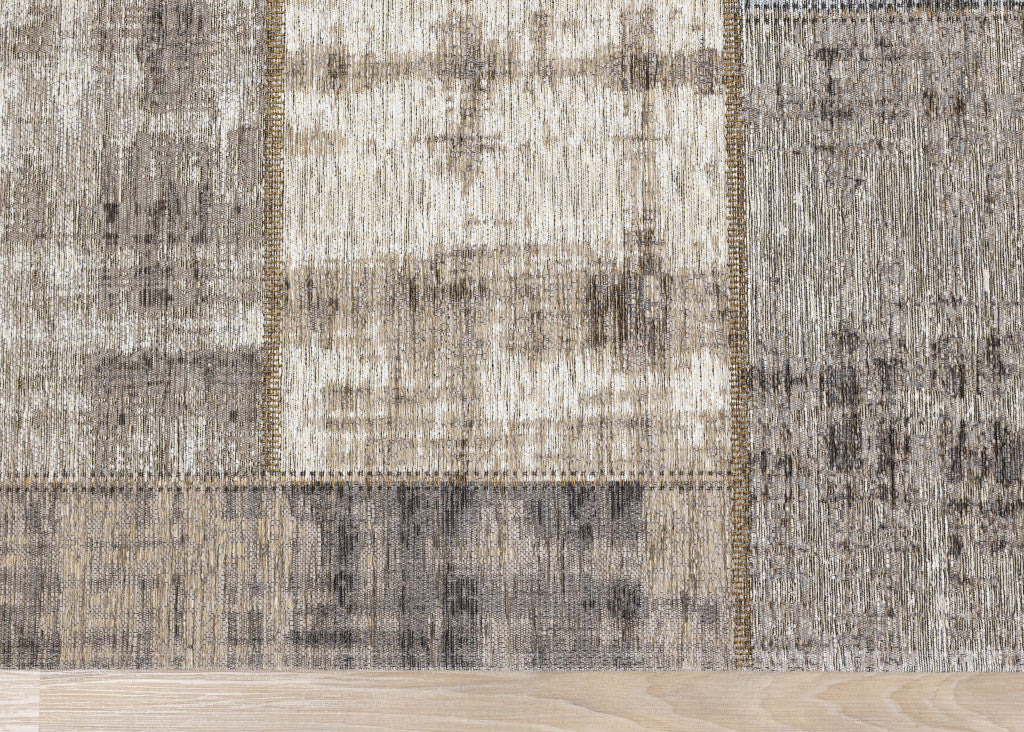 5' X 8' Gray Cream And Tan Abstract Area Rug - Home & Garden