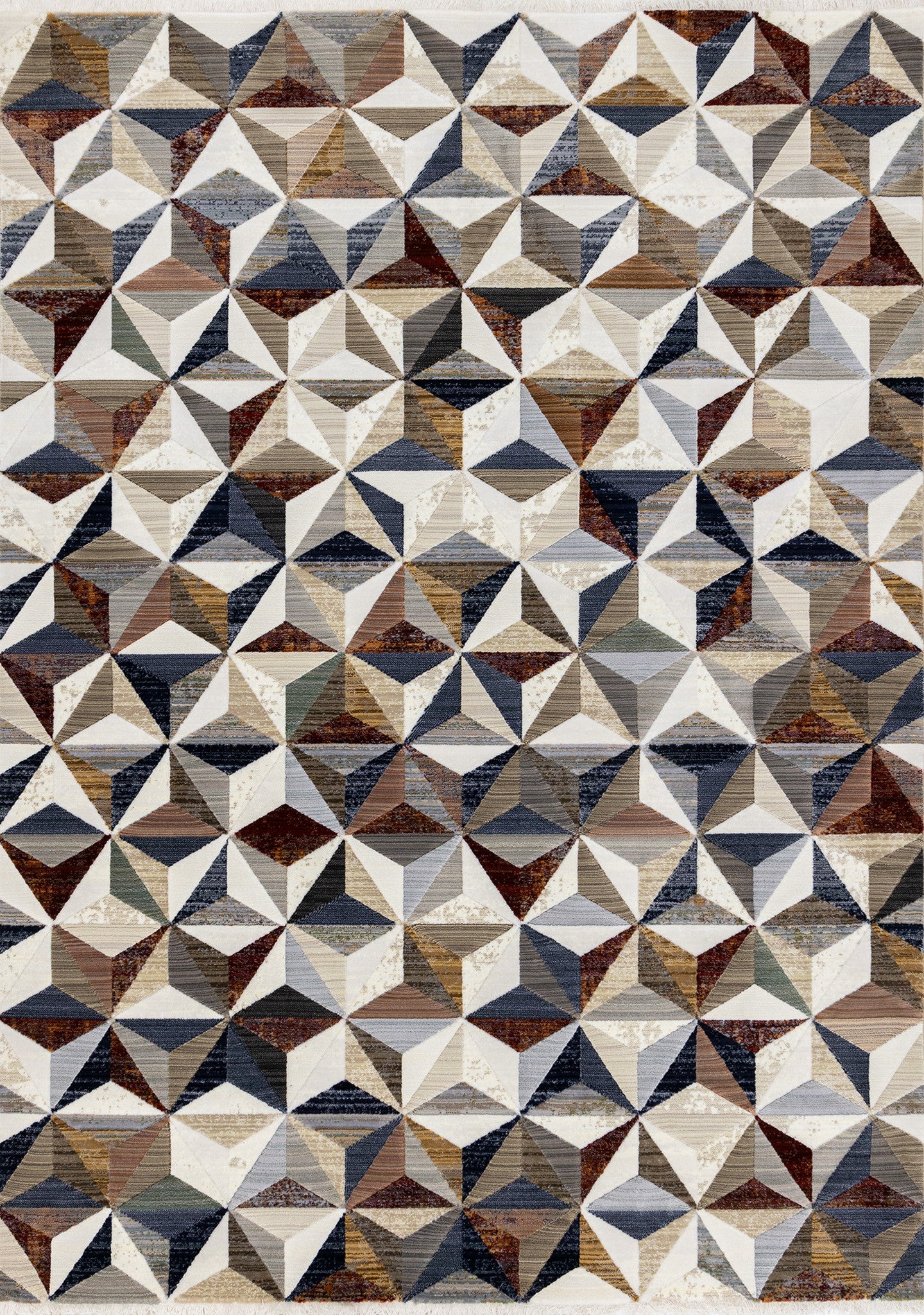 5' X 8' Cream Gray And Brown Geometric Area Rug - Home & Garden