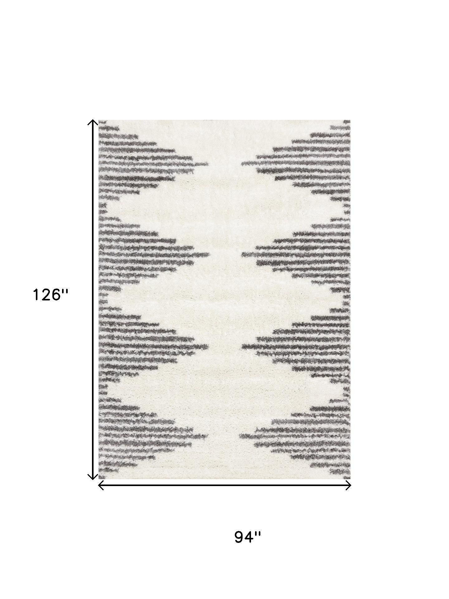 8' X 11' Cream And Gray Geometric Area Rug - Home & Garden
