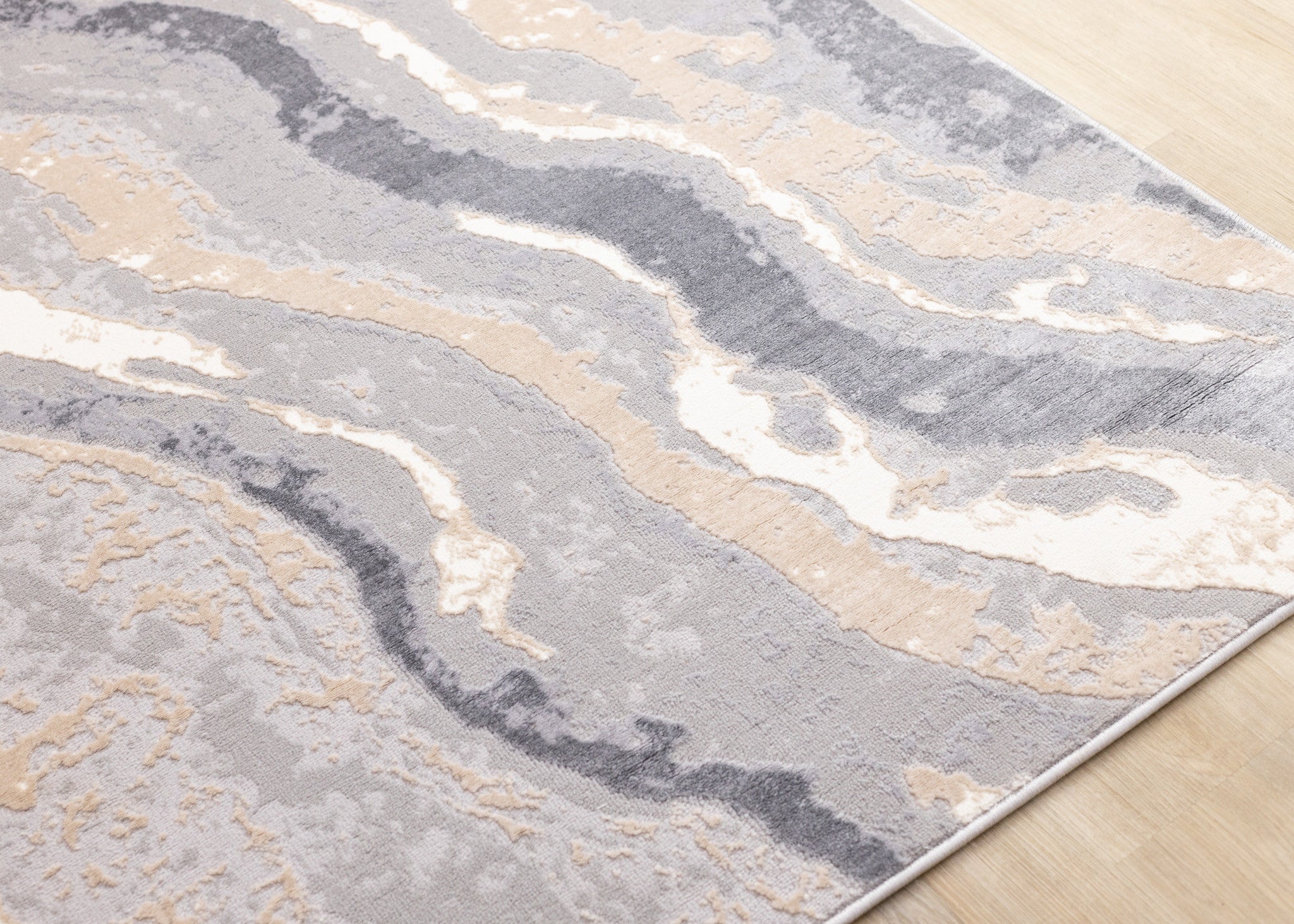 5' X 8' Taupe Gray And Ivory Abstract Area Rug - Home & Garden