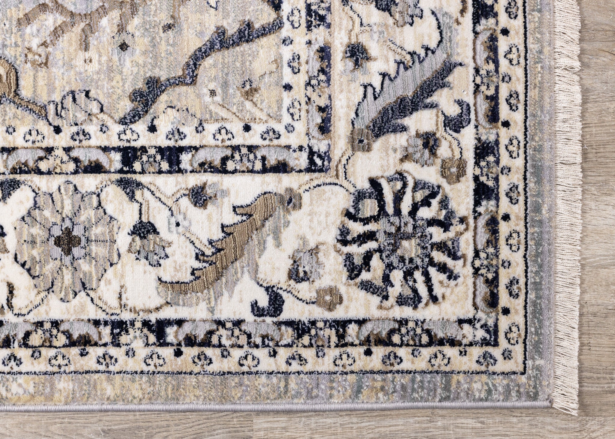 8' X 10' Beige Gray And Black Medallion Area Rug - Home & Garden