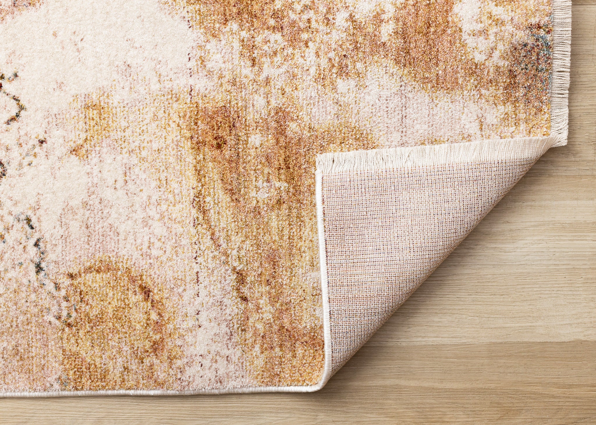5' X 8' Cream Copper And Blue Abstract Area Rug - Home & Garden