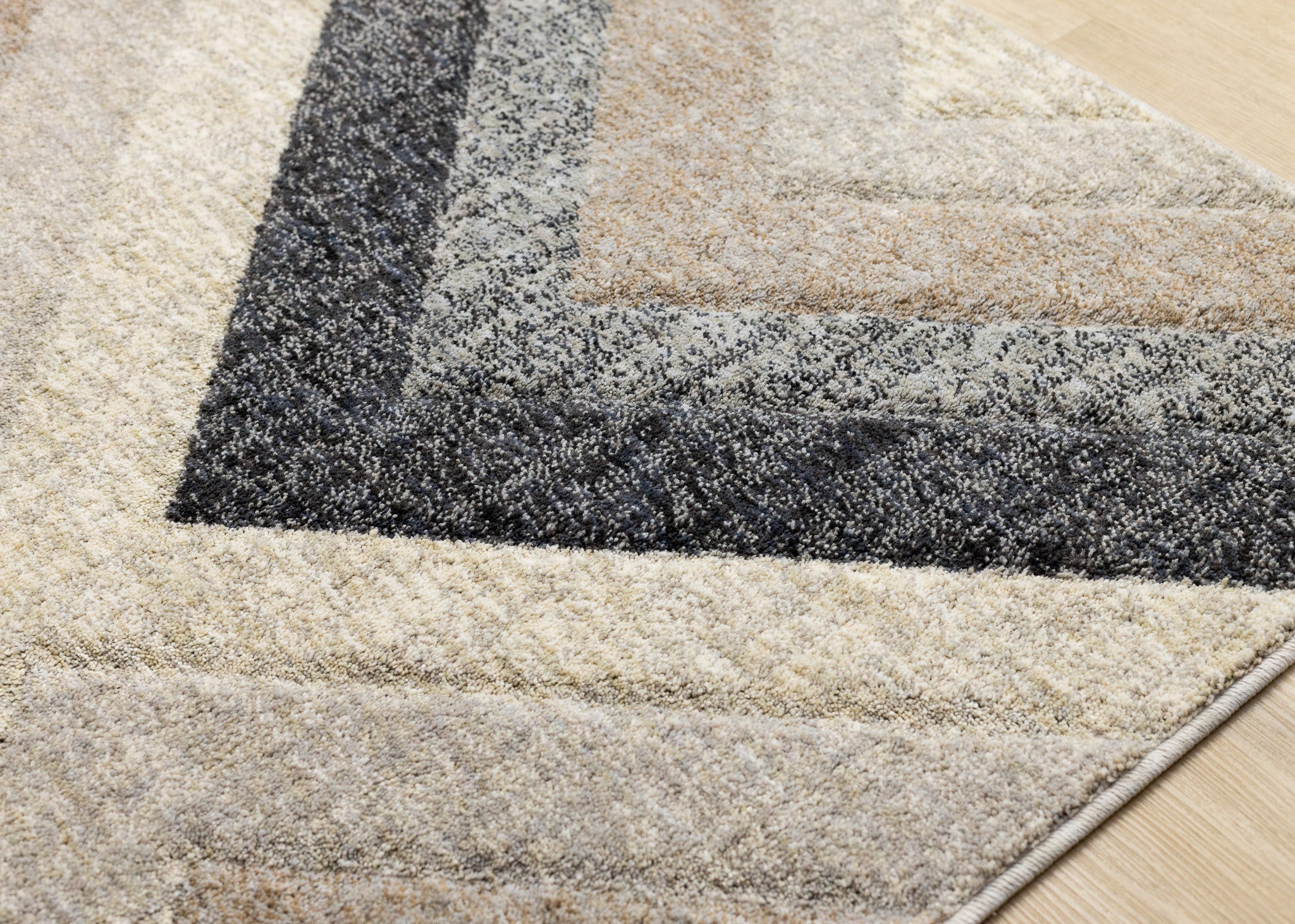 5' X 8' Gray Beige And Black Geometric Area Rug - Home & Garden