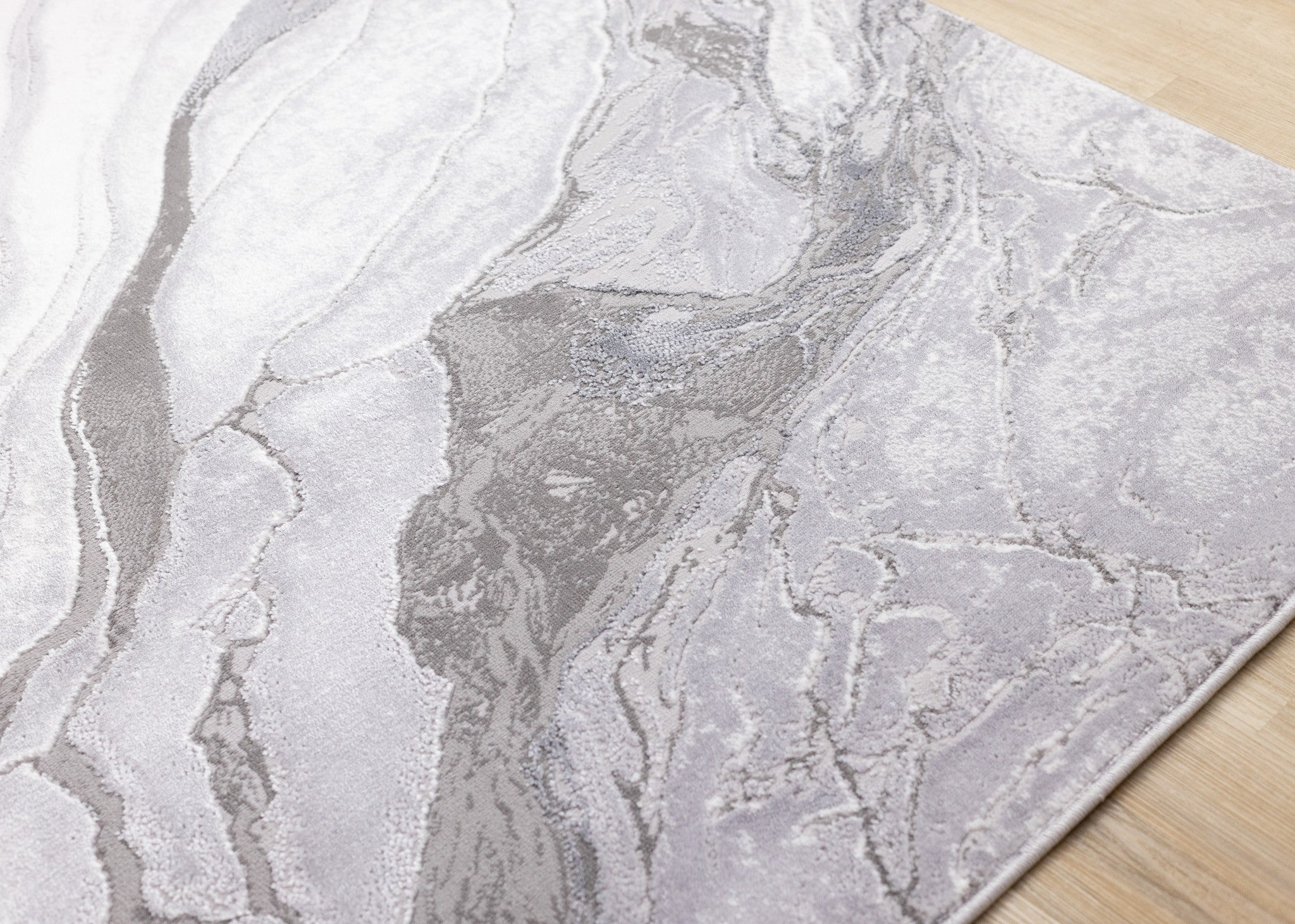 5' X 8' Gray And Off White Abstract Area Rug - Home & Garden