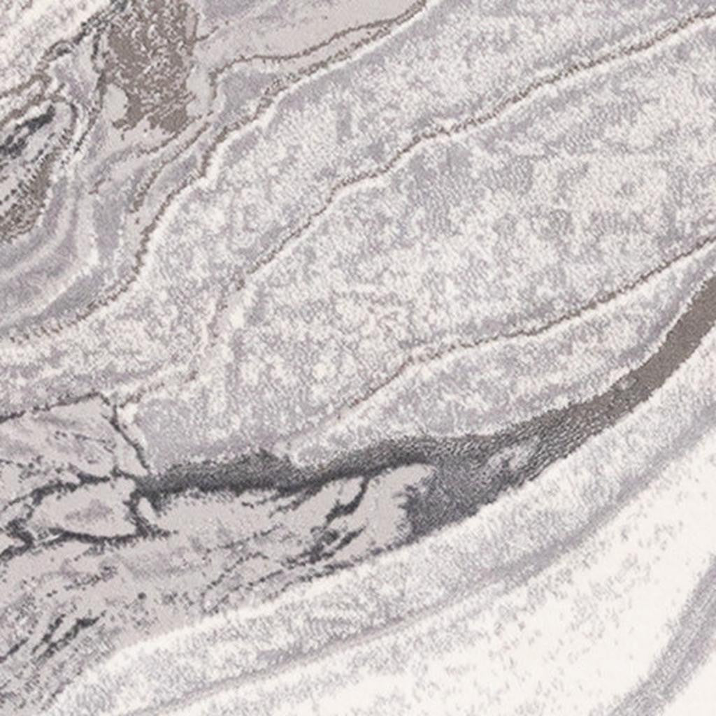 5' X 8' Gray And Off White Abstract Area Rug - Home & Garden