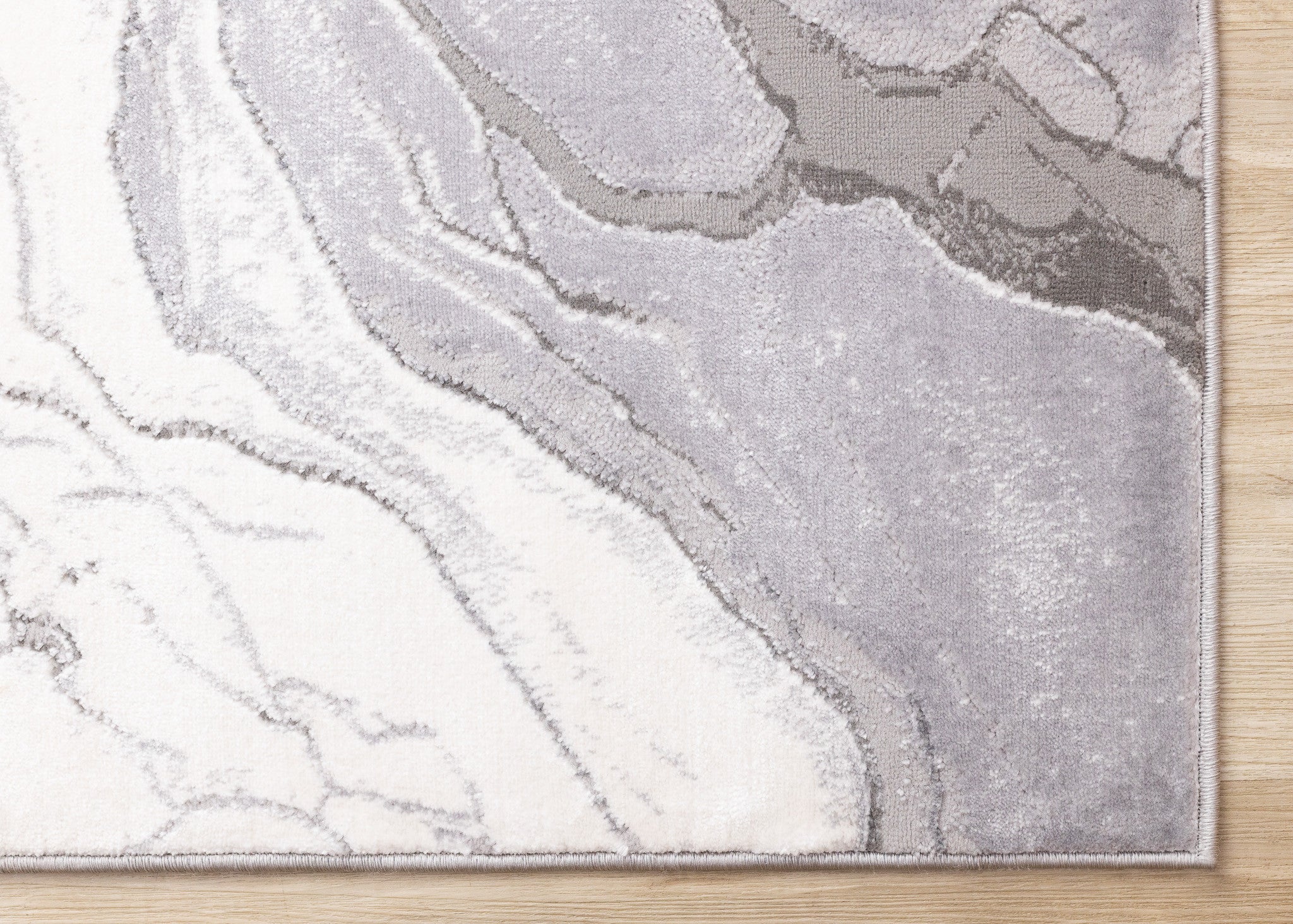 5' X 8' Gray And Off White Abstract Area Rug - Home & Garden