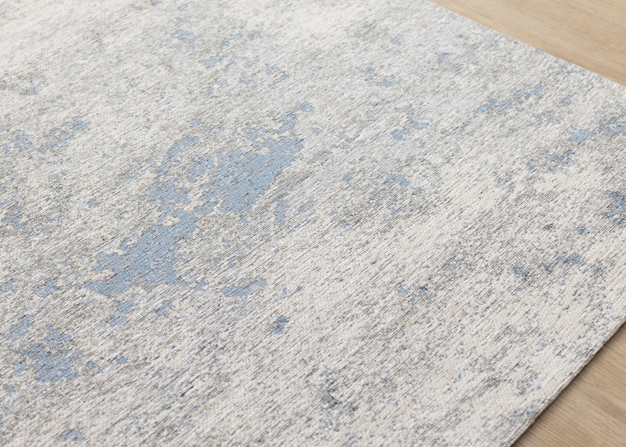 5' X 8' Cream And Blue Abstract Area Rug - Home & Garden