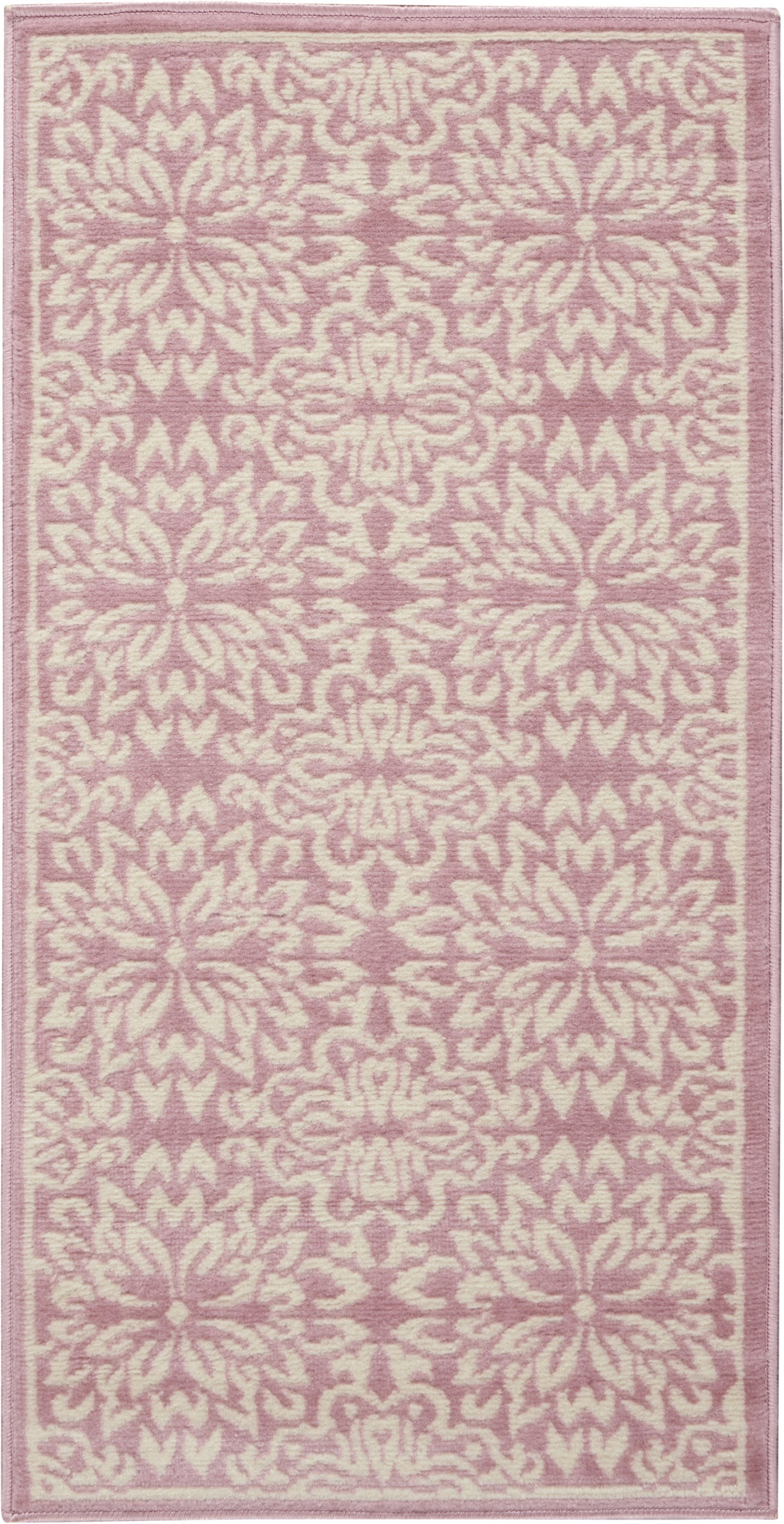 2' X 4' Pink Floral Power Loom Area Rug - Home & Garden