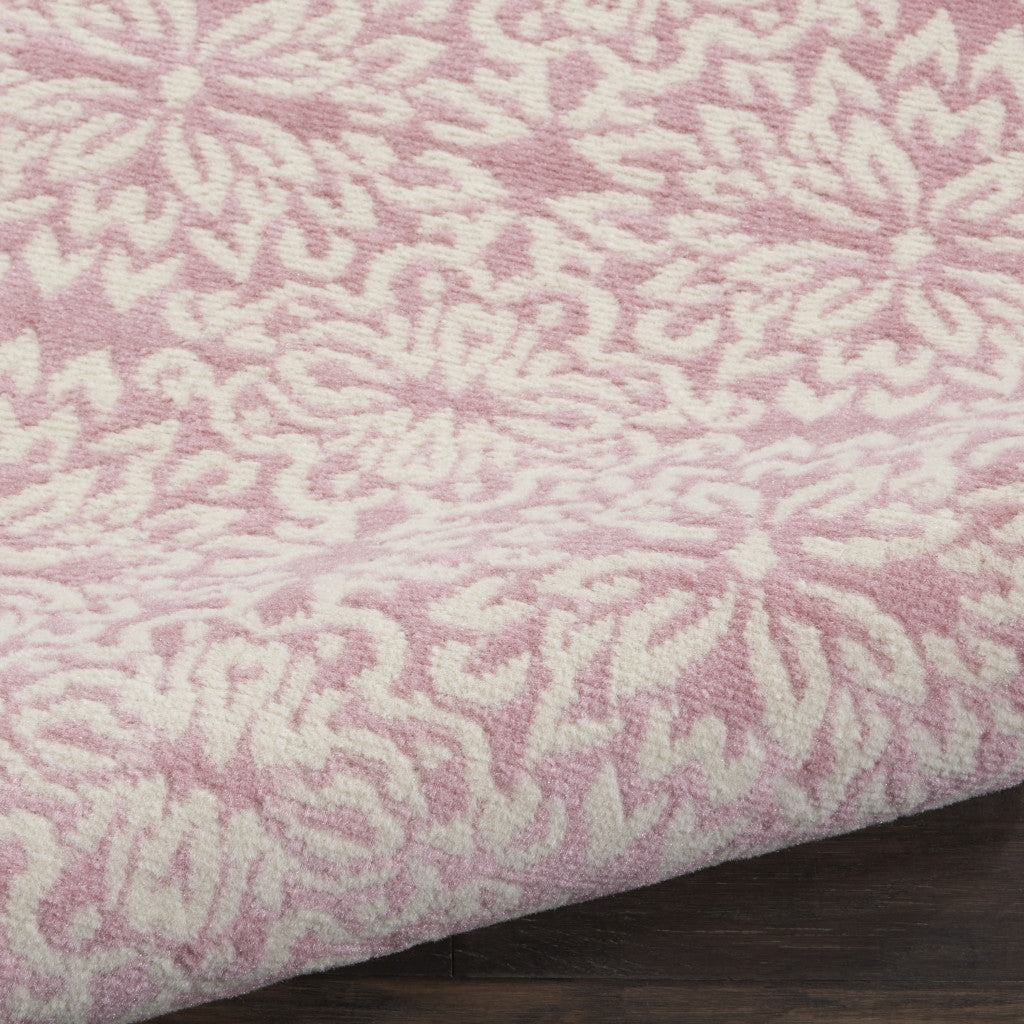 2' X 4' Pink Floral Power Loom Area Rug - Home & Garden