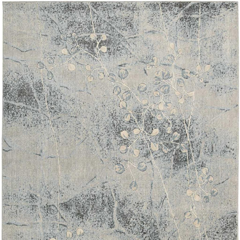2' X 3' Blue Floral Power Loom Area Rug - Home & Garden