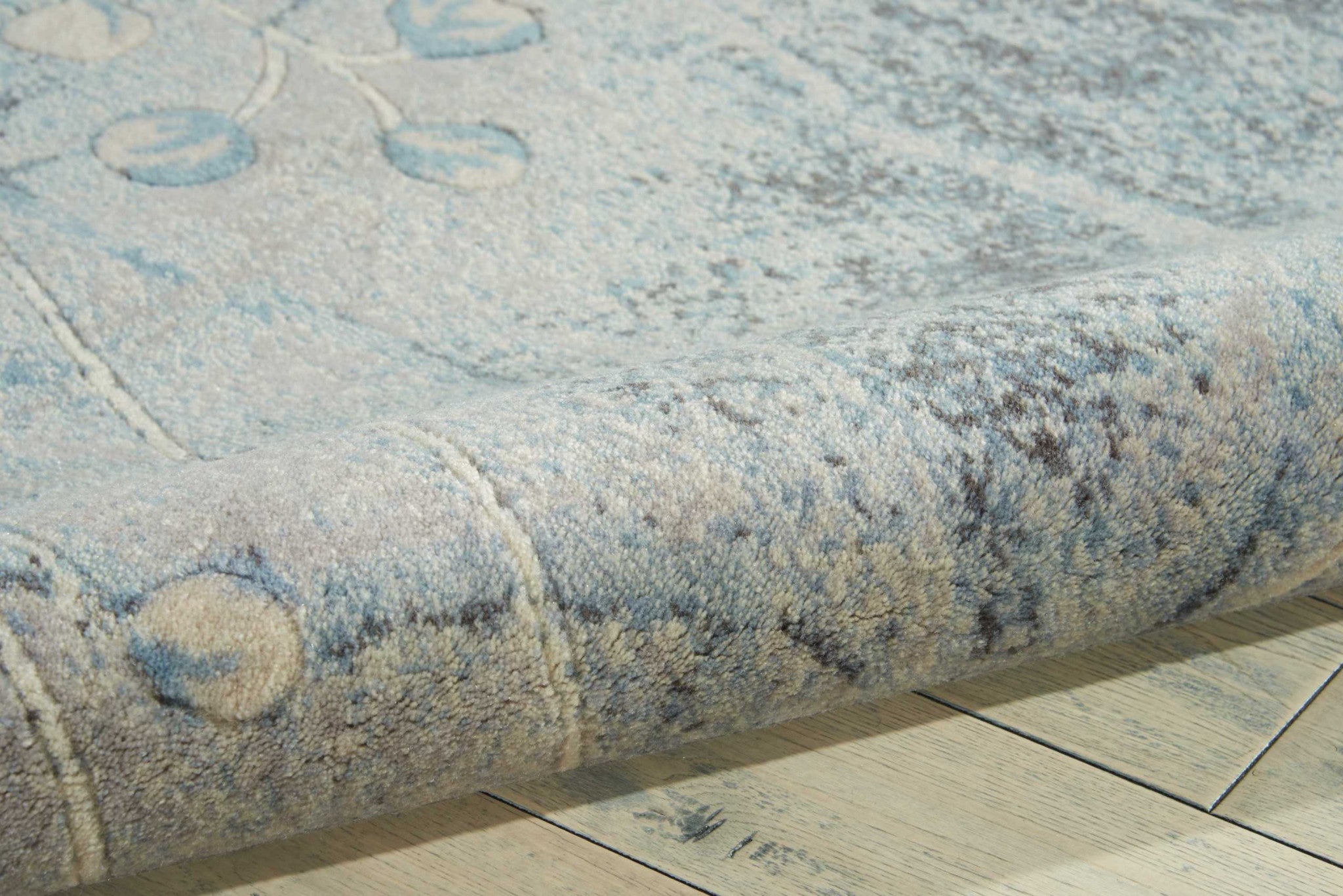 2' X 3' Blue Floral Power Loom Area Rug - Home & Garden
