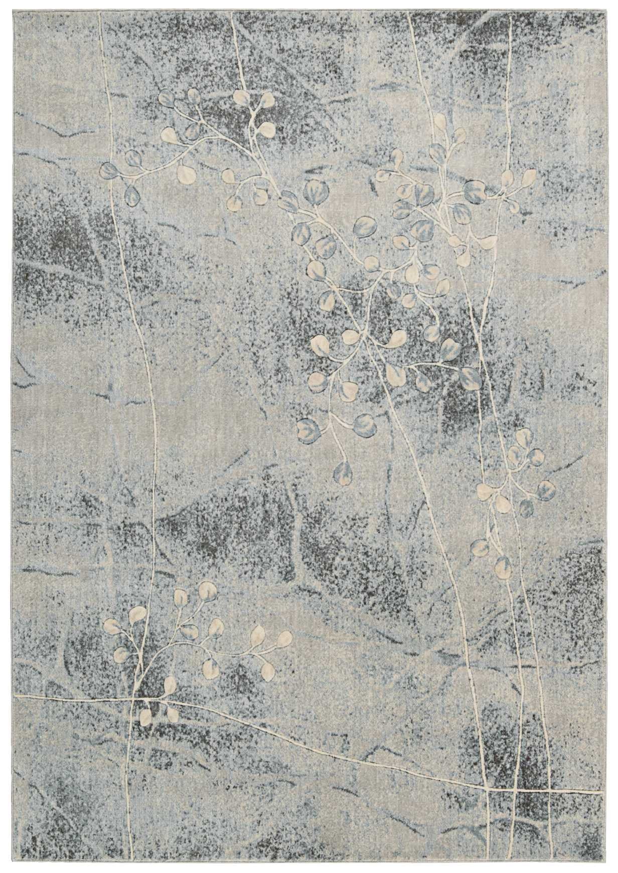2' X 3' Blue Floral Power Loom Area Rug - Home & Garden