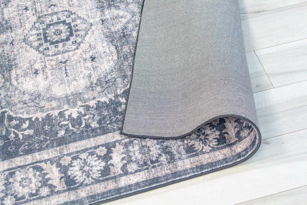 5' X 8' Black and Gray Oriental Area Rug - Home & Garden