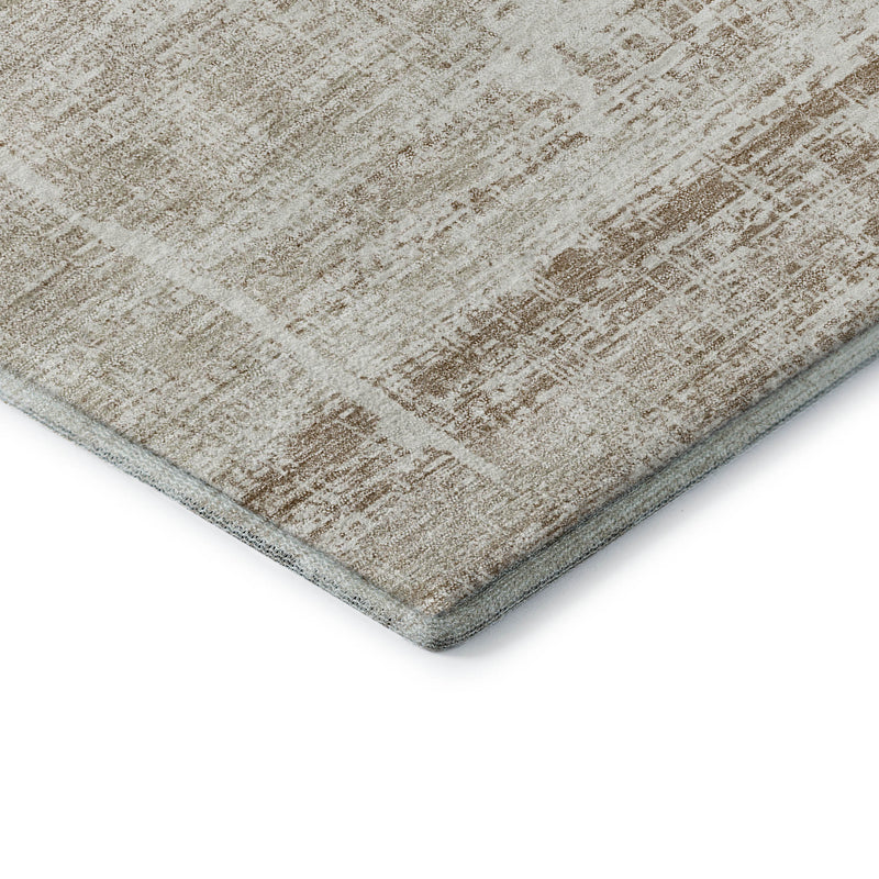 5' X 8' Beige And Ivory Abstract Washable Area Rug With UV Protection - Home & Garden