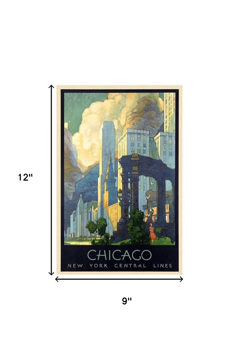 Vintage 1929 Chicago Vacation Travel Unframed Print Wall Art - Home Decor