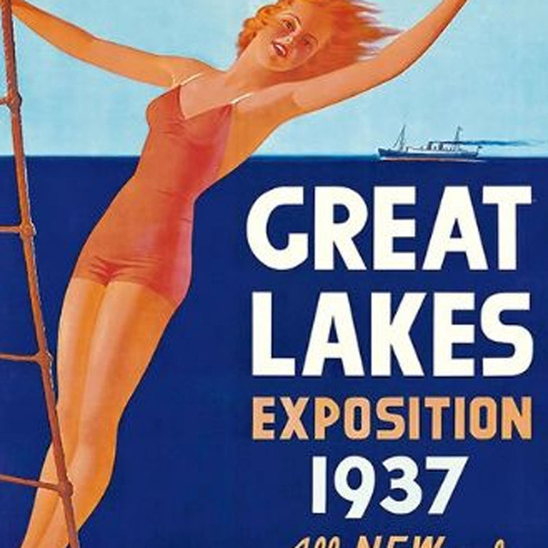 16" X 24" Great Lakes 1937 Vintage Travel Poster Wall Art - Home Decor
