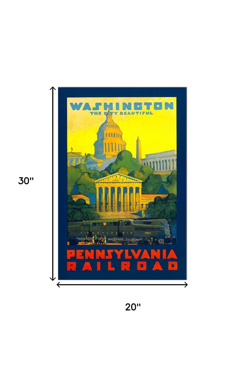 Washington DC Vintage Travel Unframed Print Wall Art - Home Decor