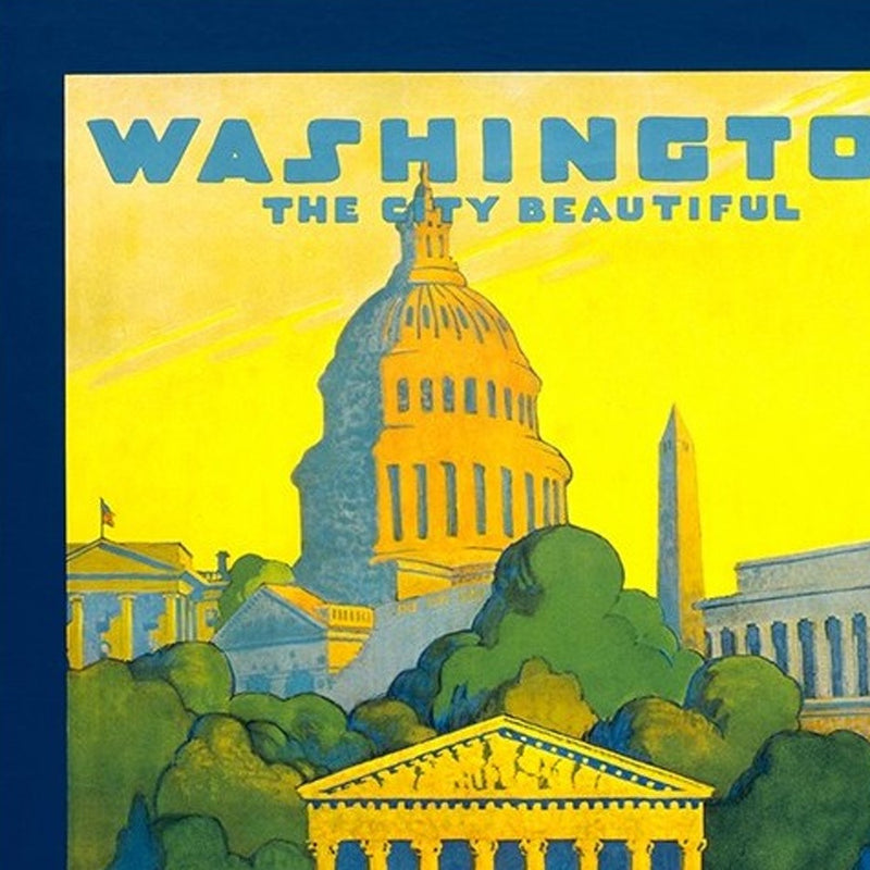 Washington DC Vintage Travel Unframed Print Wall Art - Home Decor