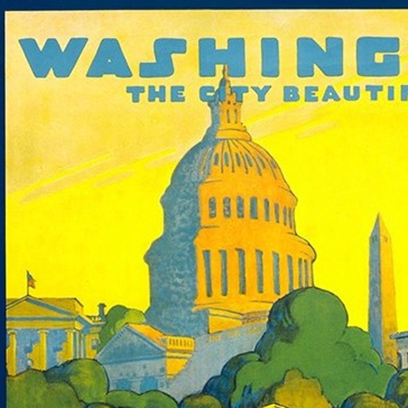 Washington DC Vintage Travel Unframed Print Wall Art - Home Decor