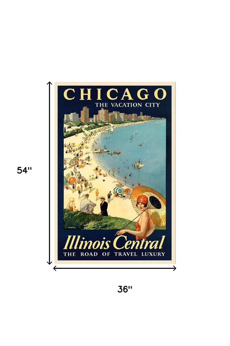 Vintage 1929 Chicago Vacation Travel Unframed Print Wall Art - Home Decor