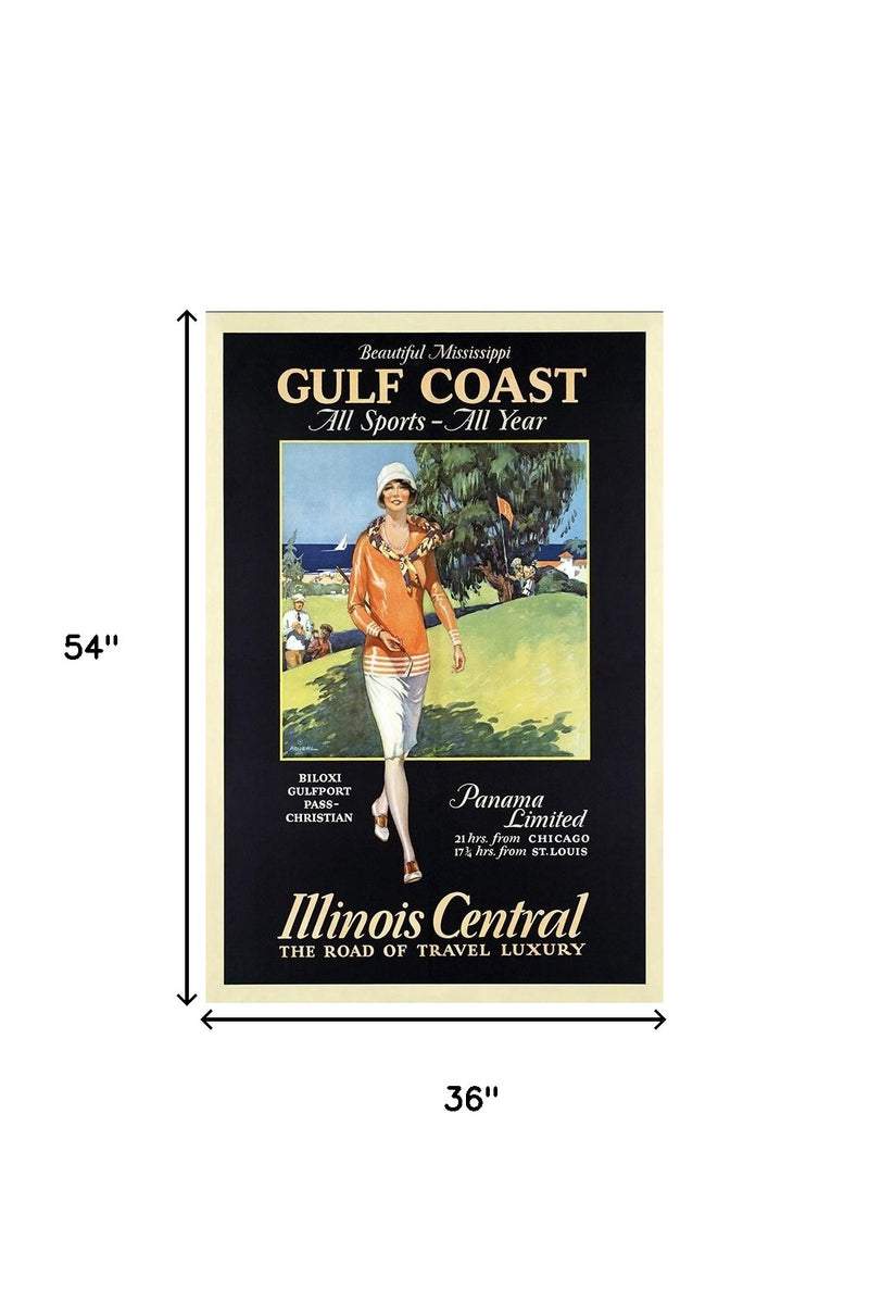 Gulf Coast Golf 1932 Vintage Travel Unframed Print Wall Art - Home Decor