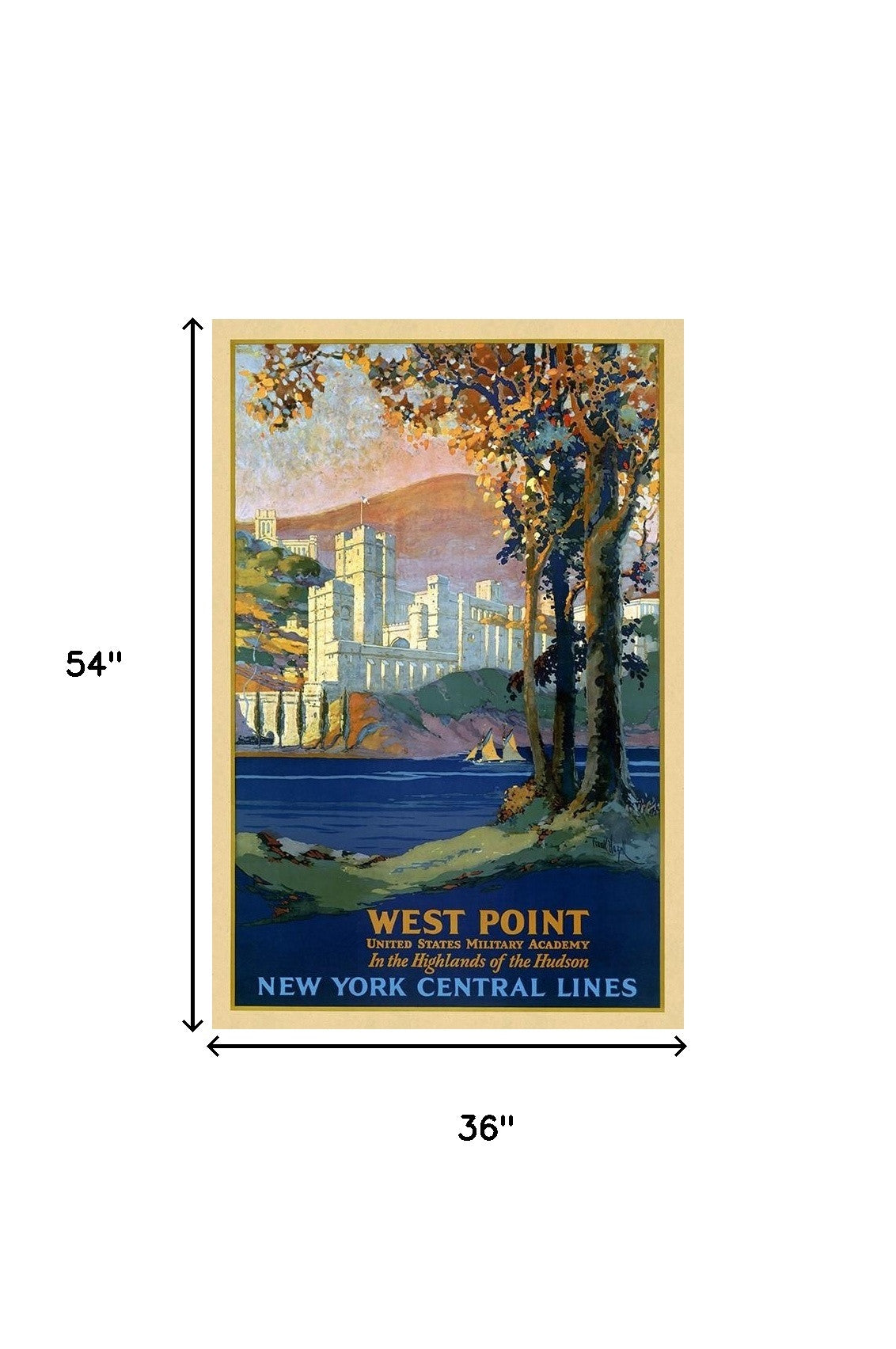West Point New York Vintage Travel Unframed Print Wall Art - Home Decor