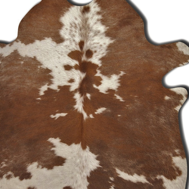6' X 7' Brown And White Cowhide Handmade Area Rug - Home Decor
