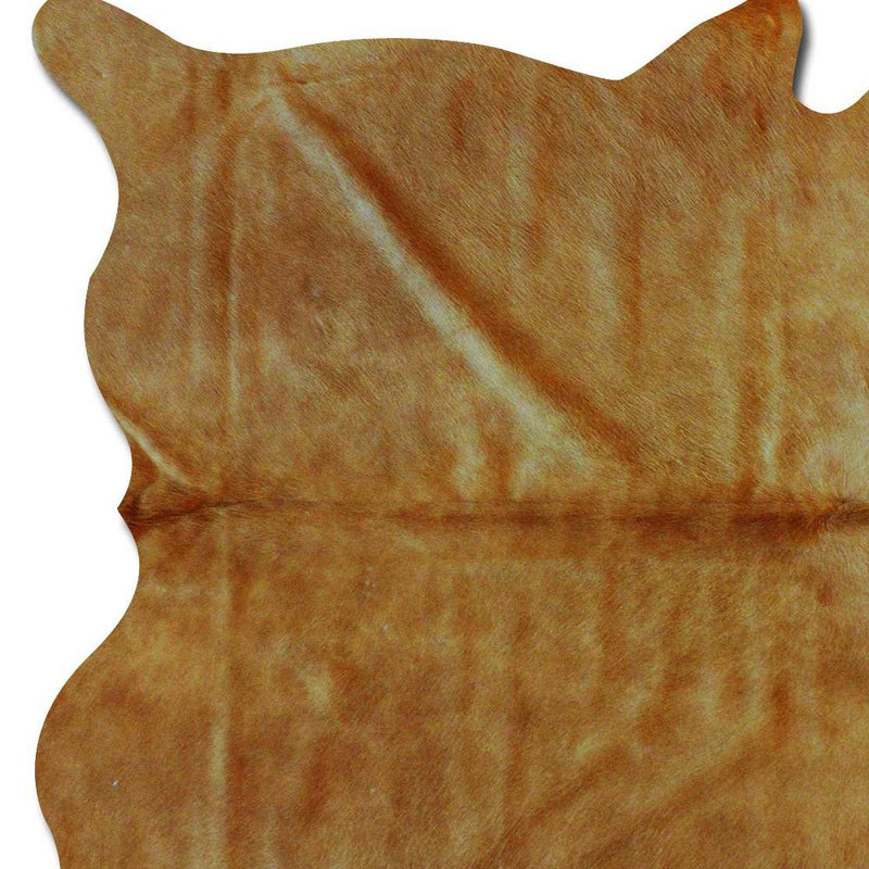 6' X 7' Golden Brown Cowhide Area Rug - Home Decor