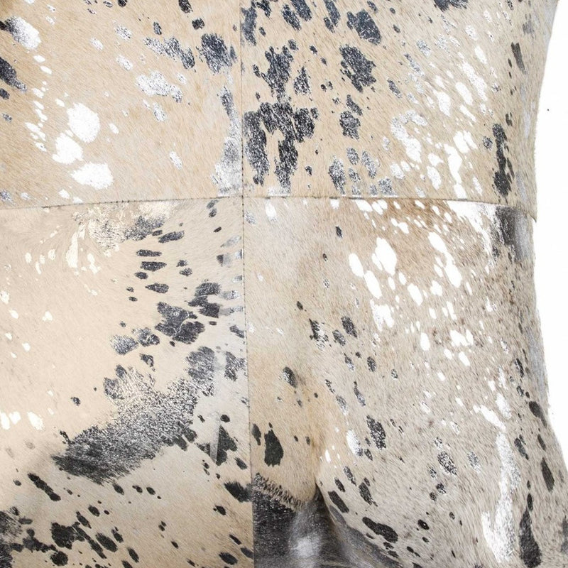 18" Silver And Gray Cowhide Throw Pillow - Home Decor