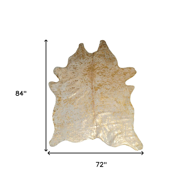6' X 7' Natural Cowhide Cowhide Print Area Rug - Home Decor