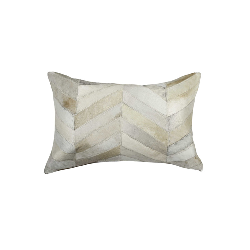 12" X 20" Natural Chevron Cowhide Throw Pillow - Home Decor