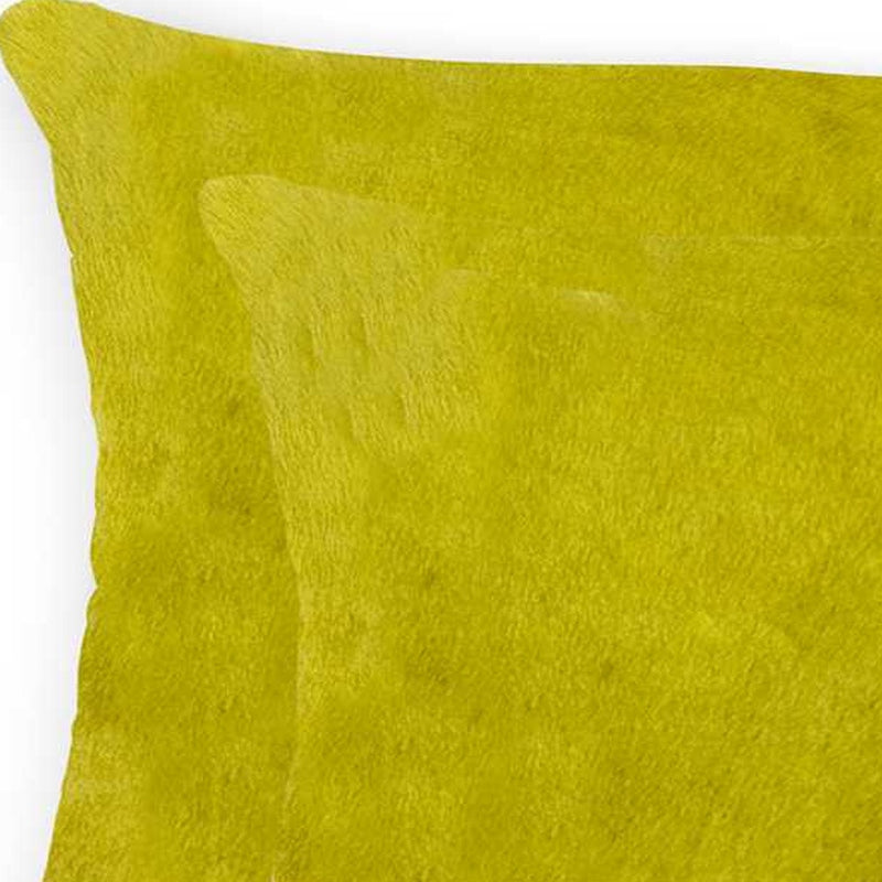 12" X 20" X 5" Yellow Cowhide  Pillow 2 Pack - Home Decor