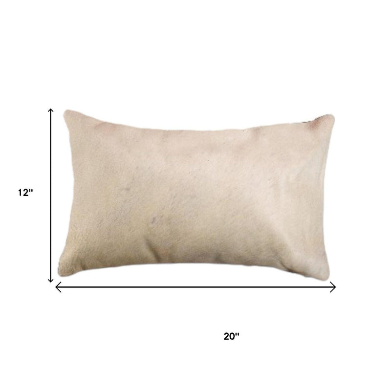 Set of Two 12" X 20" Tan Cowhide Throw Pillows - Home Decor