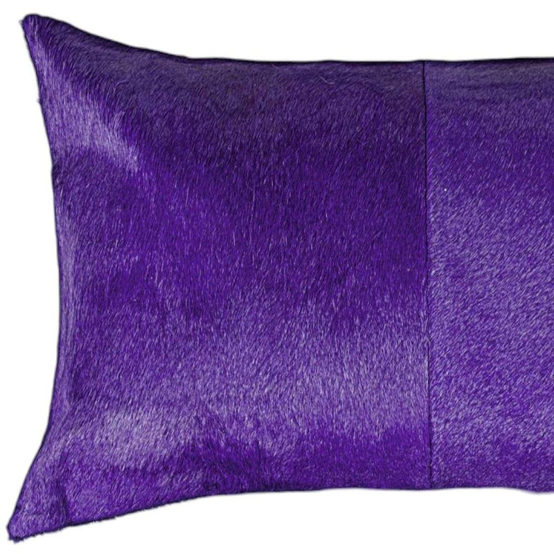 12 X 20 Purple Cowhide Throw Pillow - Home Decor