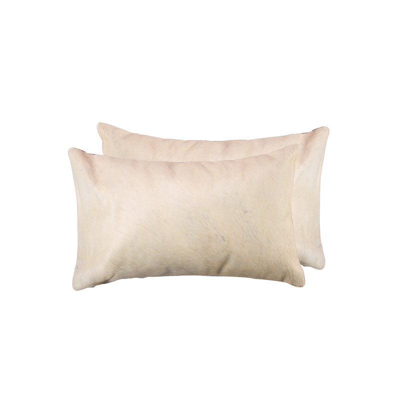 Set of Two 12" X 20" Natural Cowhide Throw Pillow - Home Decor