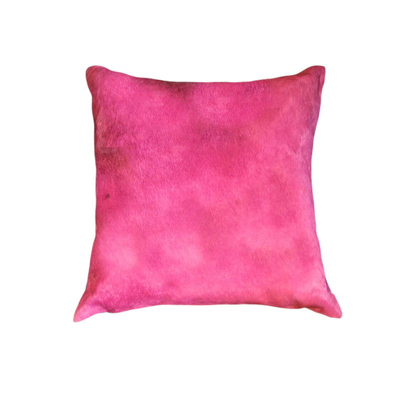 Set of Two 18" Fuchsia Cowhide Throw Pillows - Home Decor