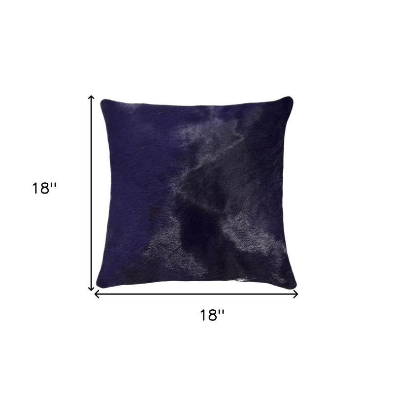 Set of Two 18" Navy Cowhide Throw Pillow - Home Decor