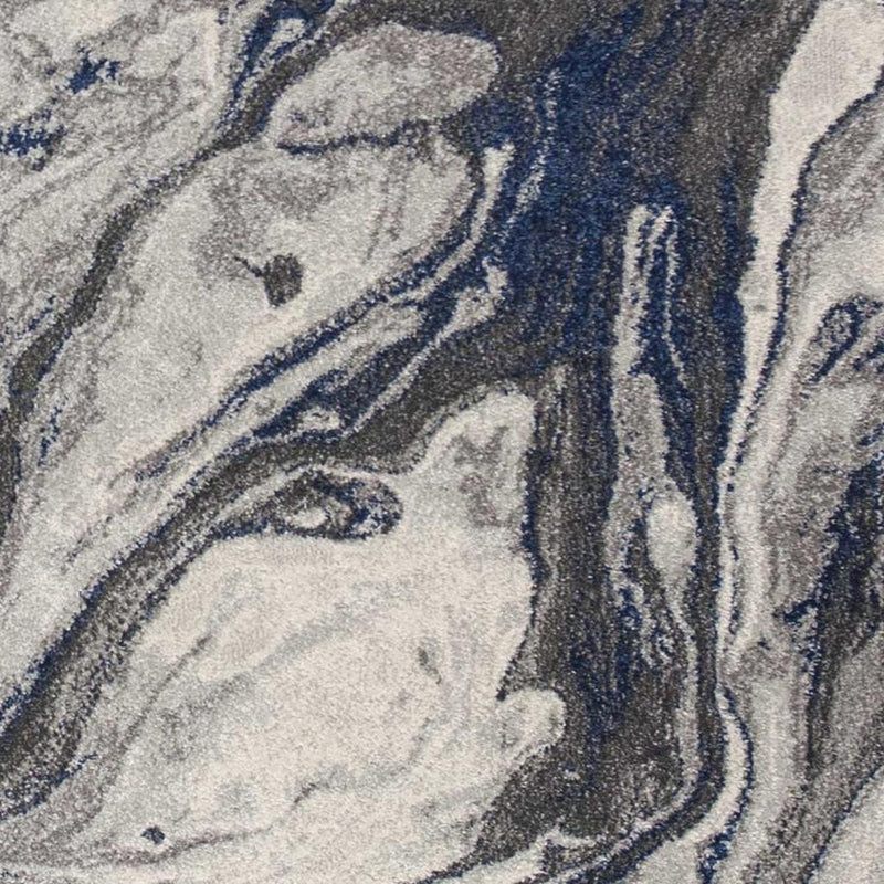 5' X 8' Blue And Gray Abstract Area Rug - Home Decor