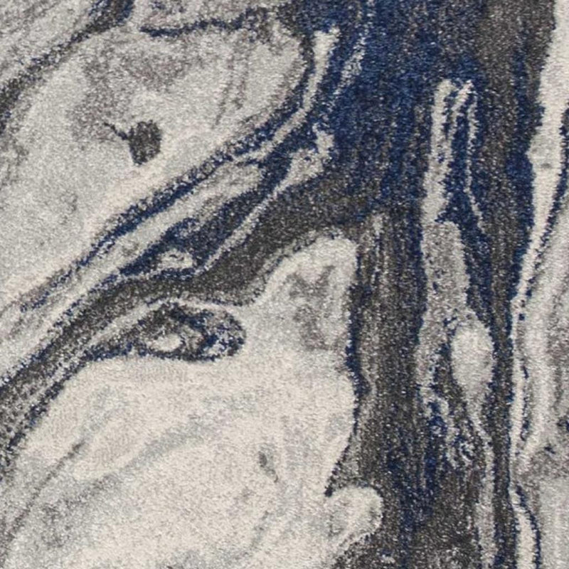 5' X 8' Blue And Gray Abstract Area Rug - Home Decor